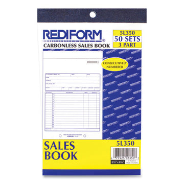 Rediform® Sales Book, Three-part Carbonless, 5.5 X 7.88, 1-page, 50 Sets-book freeshipping - TVN Wholesale